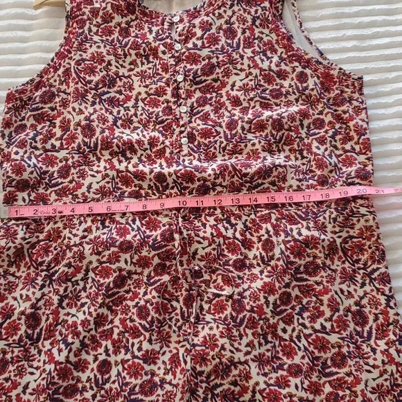 Lucky Brand, Floral Print With Drawstring Waist Dress, Size L, - Picture 10 of 11